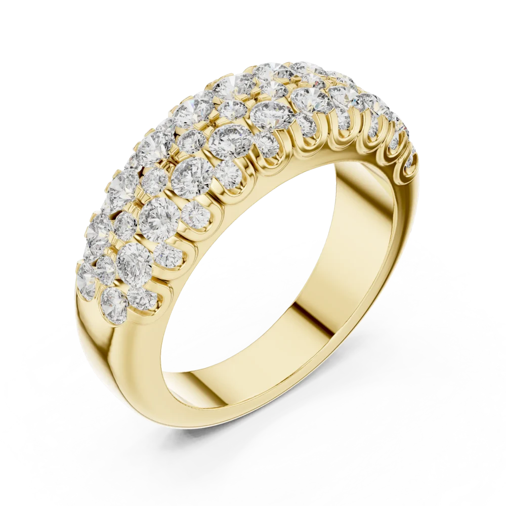 Experience unmatched brilliance with our multi-row pavé-set DIAMEUR diamond eternity band. A modern luxury essential. Shop this exquisite design today.