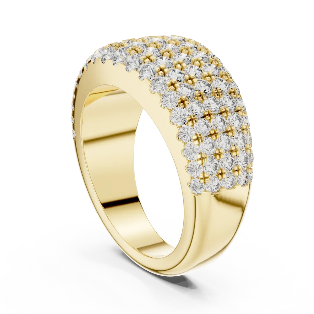 Infinite Pavé-Set Round Brilliant Multi-Row Statement Band - Image 3