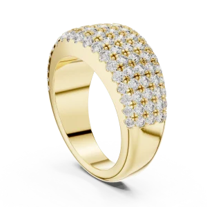 Infinite Pavé-Set Round Brilliant Multi-Row Statement Band - Image 3