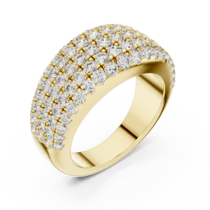 Infinite Pavé-Set Round Brilliant Multi-Row Statement Band