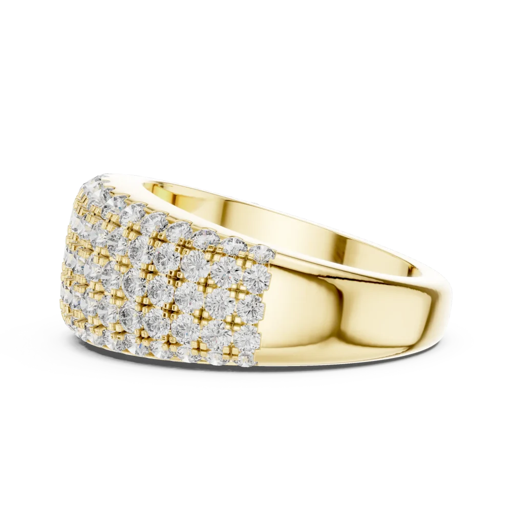 Infinite Pavé-Set Round Brilliant Multi-Row Statement Band - Image 4