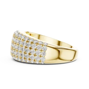 Infinite Pavé-Set Round Brilliant Multi-Row Statement Band - Image 4