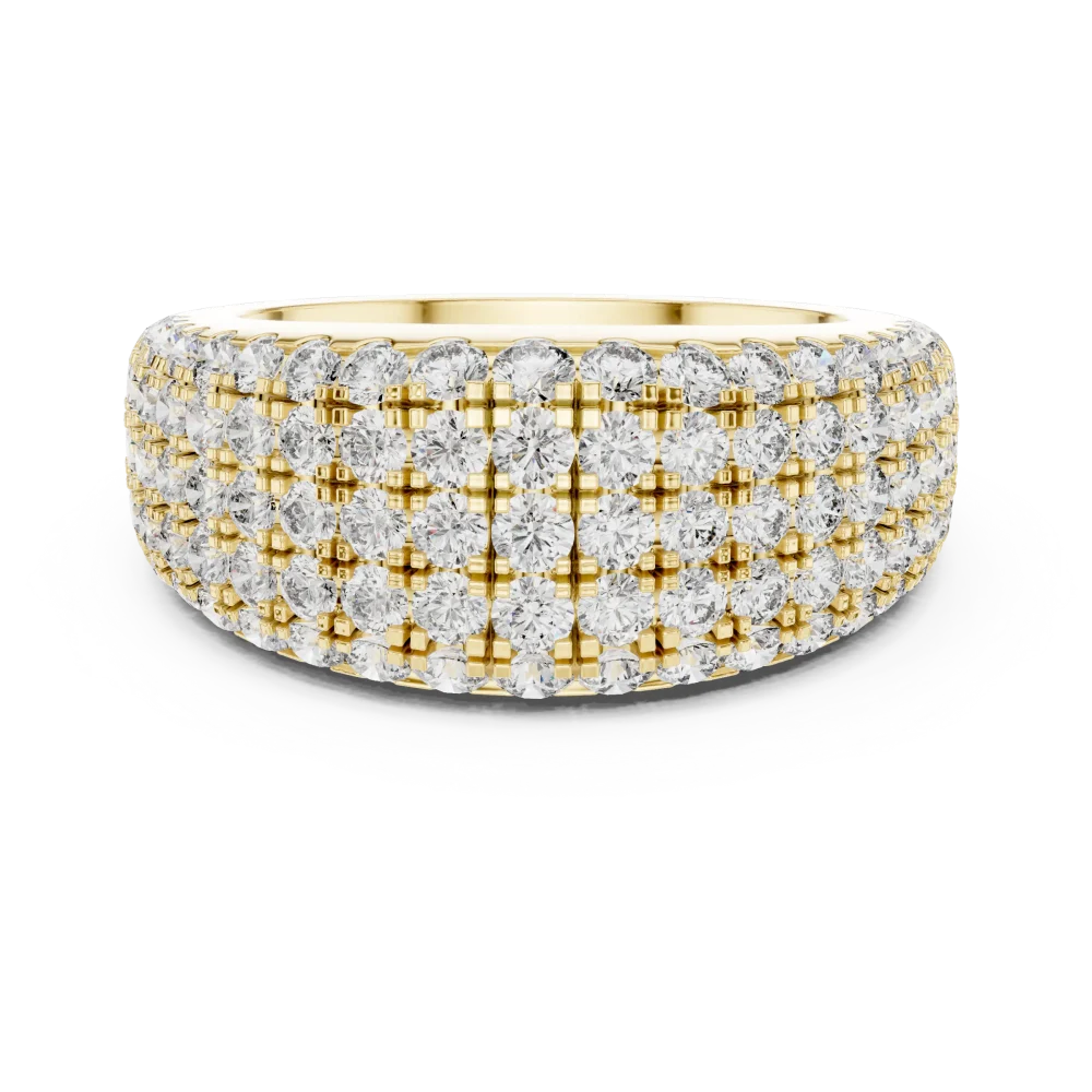 Infinite Pavé-Set Round Brilliant Multi-Row Statement Band - Image 2