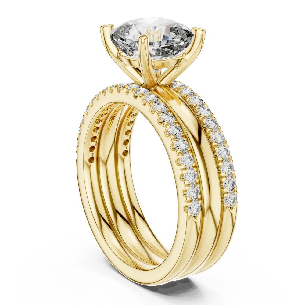 Ethereal Cushion Cut Pavé-Set Solitaire Engagement Ring - Image 3