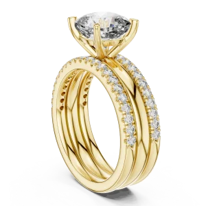 Ethereal Cushion Cut Pavé-Set Solitaire Engagement Ring - Image 3
