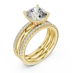 Ethereal Cushion Cut Pavé-Set Solitaire Engagement Ring