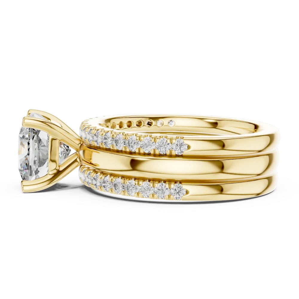 Ethereal Cushion Cut Pavé-Set Solitaire Engagement Ring - Image 4