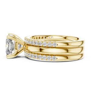 Ethereal Cushion Cut Pavé-Set Solitaire Engagement Ring - Image 4