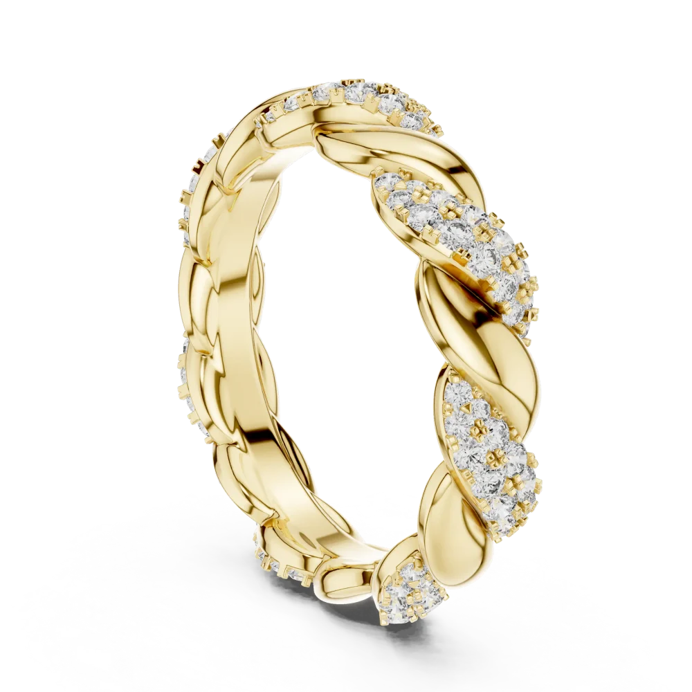 Ethereal Infinity Twist Pavé-Set Round Cut Diamond Band - Image 3
