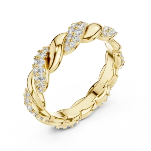 Ethereal Infinity Twist Pavé-Set Round Cut Diamond Band
