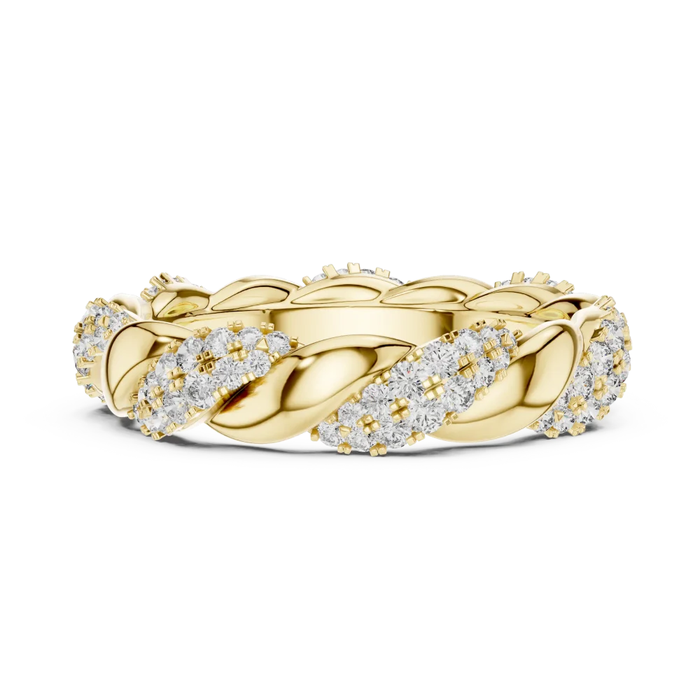 Ethereal Infinity Twist Pavé-Set Round Cut Diamond Band - Image 4