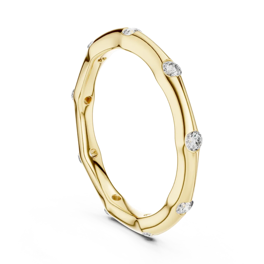Luminary Round Bezel-Set Fluid Contour Band - Image 3