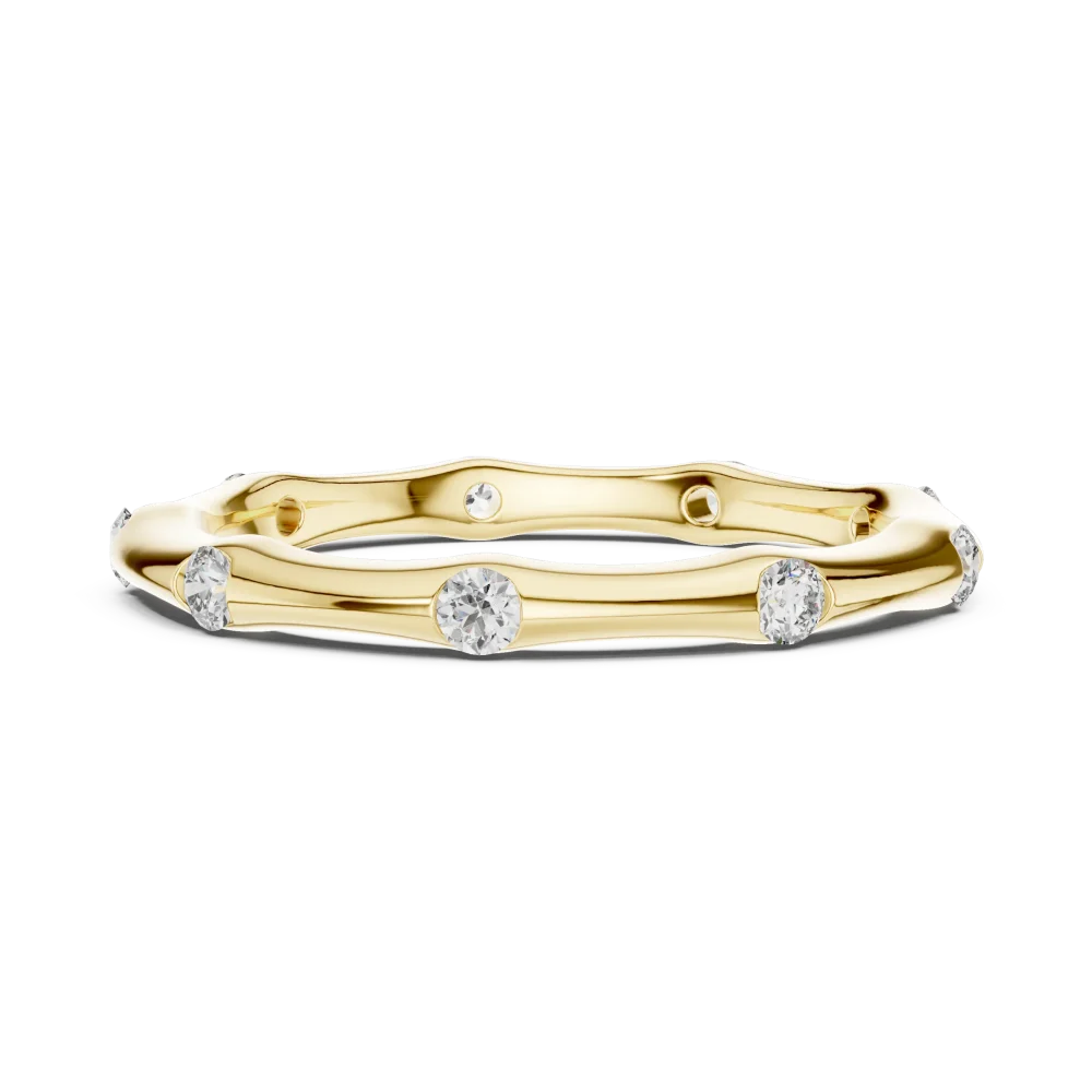 Luminary Round Bezel-Set Fluid Contour Band - Image 4