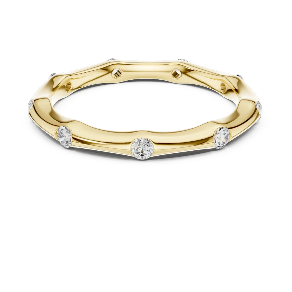 Luminary Round Bezel-Set Fluid Contour Band - Image 2