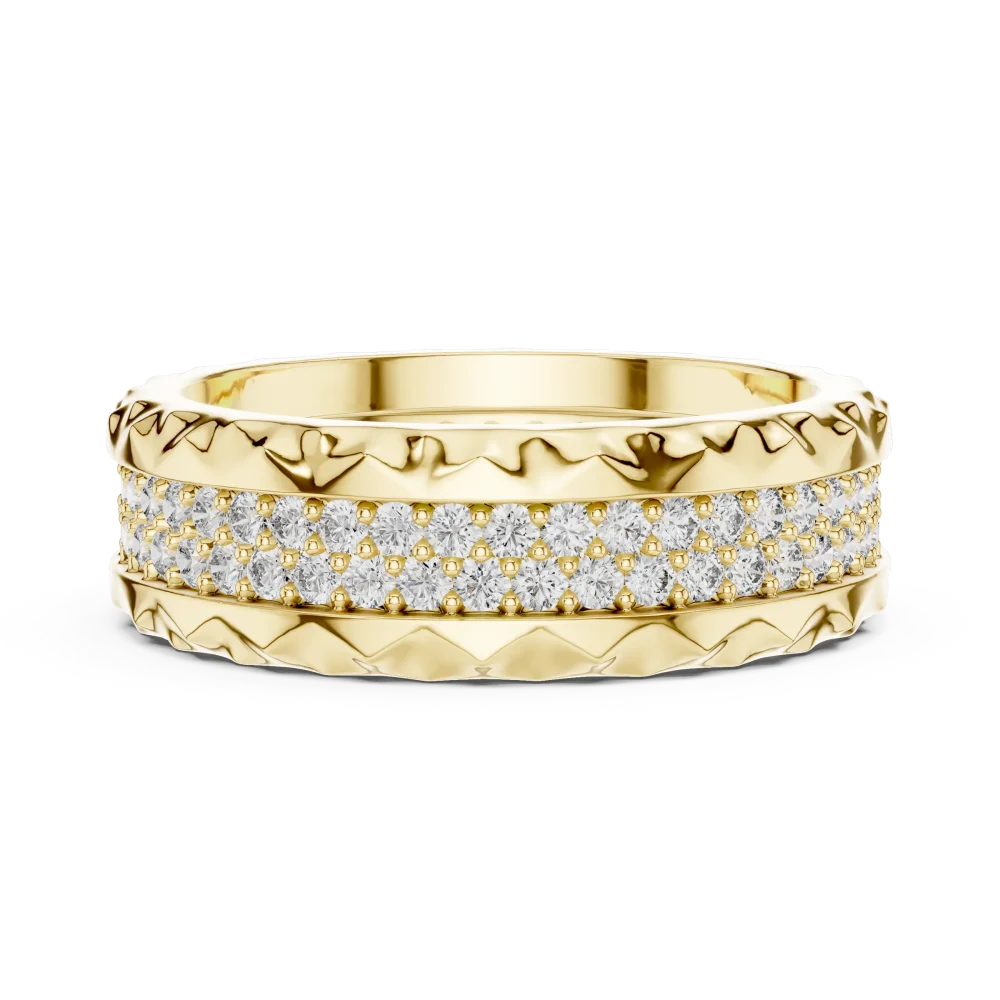 Luminary Round Diamond Architectural Pavé-Set Eternity Band - Image 2