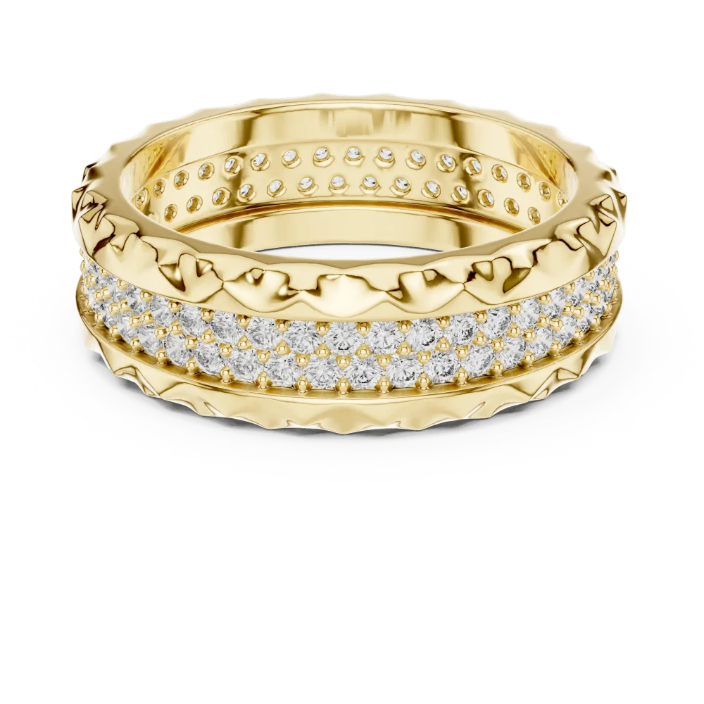 Luminary Round Diamond Architectural Pavé-Set Eternity Band - Image 4