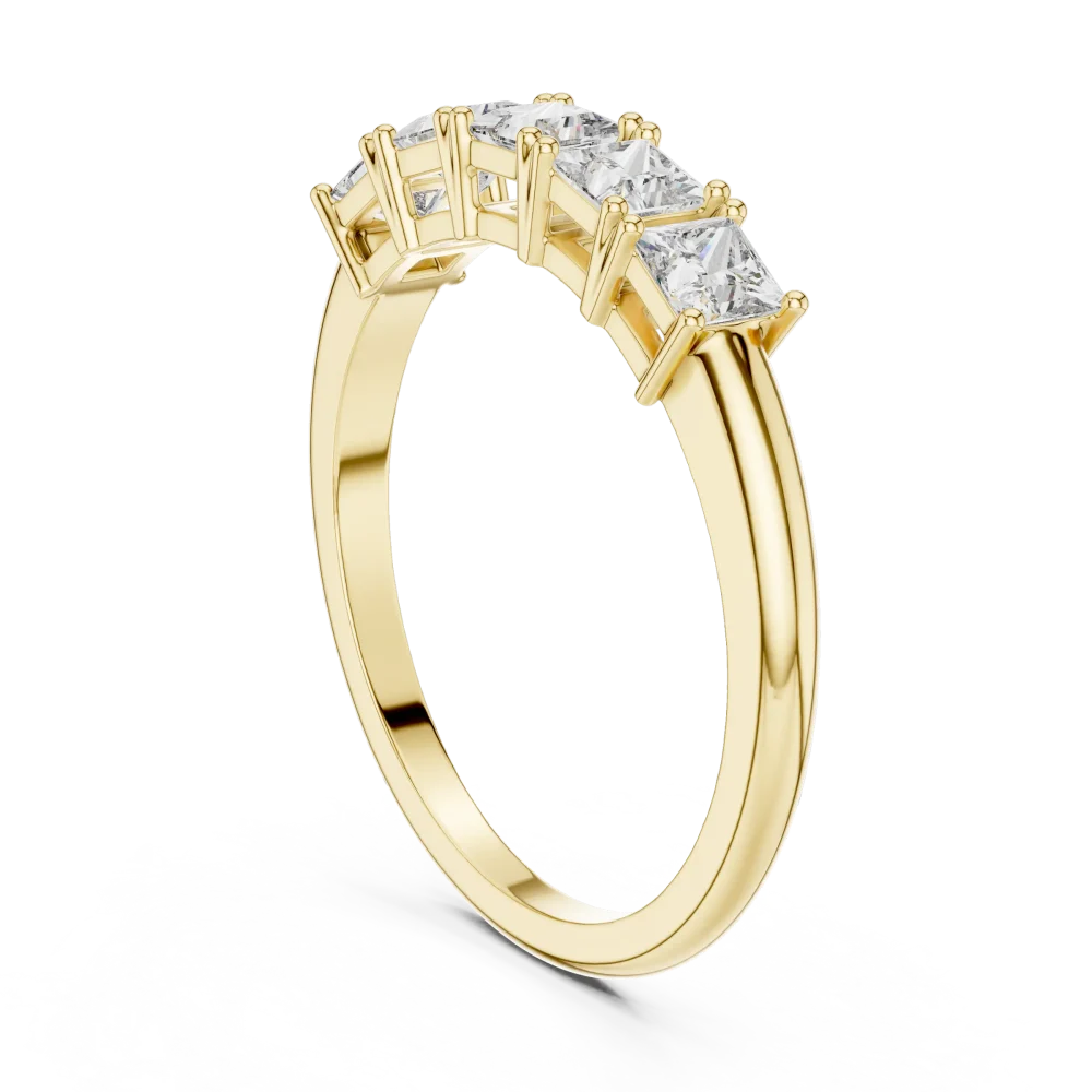 Symmetry Princess Cut Linear Five-Stone Band - Image 3