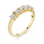 Symmetry Princess Cut Linear Five-Stone Band