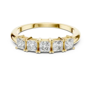 Symmetry Princess Cut Linear Five-Stone Band - Image 2