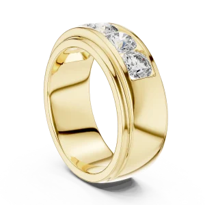 Symmetry Linear Round Brilliant Channel Set Statement Band - Image 3
