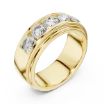 Symmetry Linear Round Brilliant Channel Set Statement Band