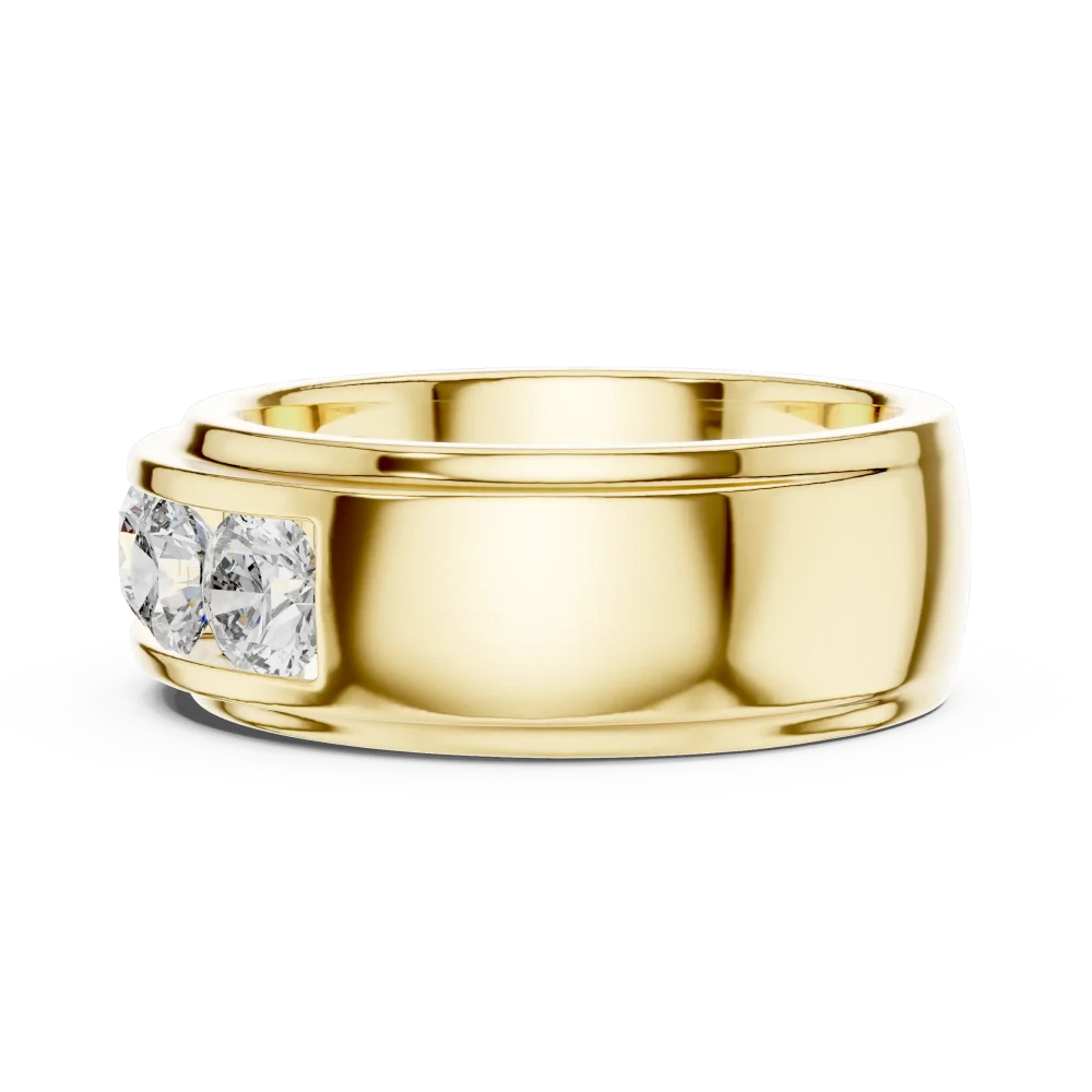 Symmetry Linear Round Brilliant Channel Set Statement Band - Image 4