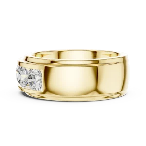 Symmetry Linear Round Brilliant Channel Set Statement Band - Image 4