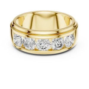 Symmetry Linear Round Brilliant Channel Set Statement Band - Image 2