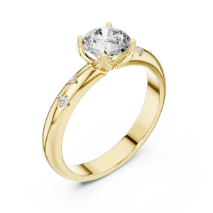 Luminary Round Brilliant Pavé-Set Solitaire Ring