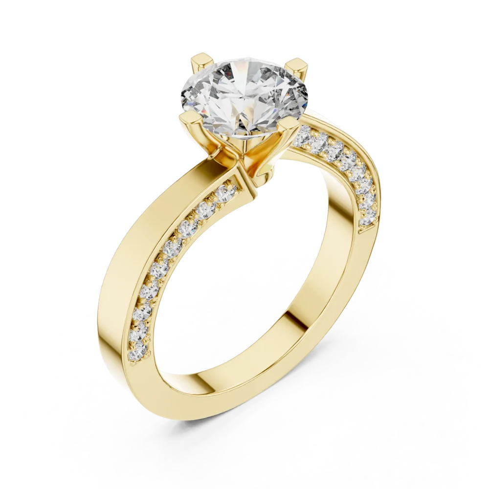 Discover the radiant beauty of our round pavé-set solitaire ring. Featuring exquisite DIAMEUR lab-grown diamonds, shop this modern classic today.