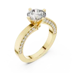 Luminary Round Brilliant Pavé-Set Solitaire Engagement Ring