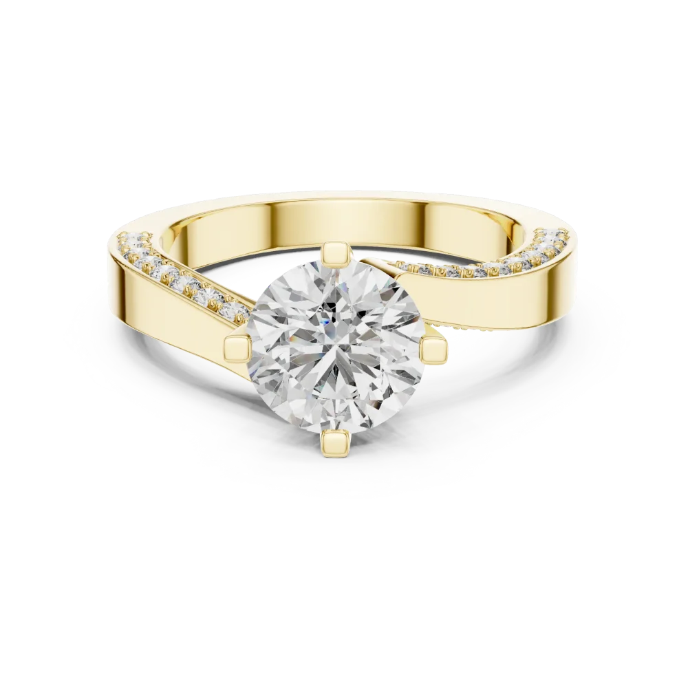 Luminary Round Brilliant Pavé-Set Solitaire Engagement Ring - Image 2