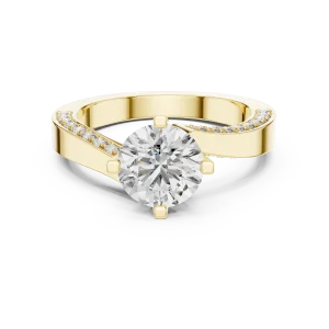Luminary Round Brilliant Pavé-Set Solitaire Engagement Ring - Image 2