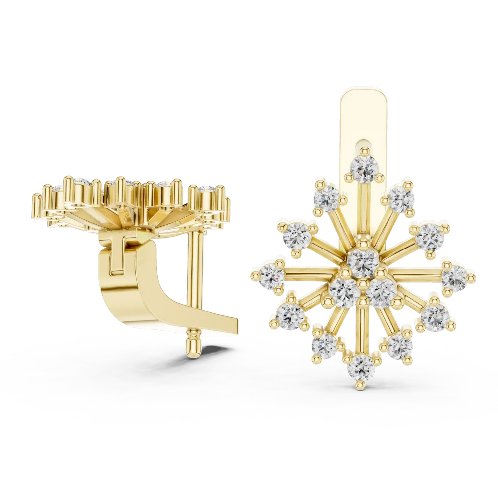 Luminary Round Brilliant Starburst Pavé Stud Earrings - Image 3