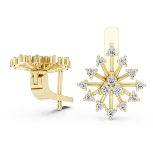 Luminary Round Brilliant Starburst Pavé Stud Earrings - Image 3