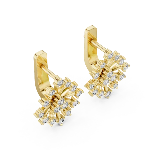 Luminary Round Brilliant Starburst Pavé Stud Earrings