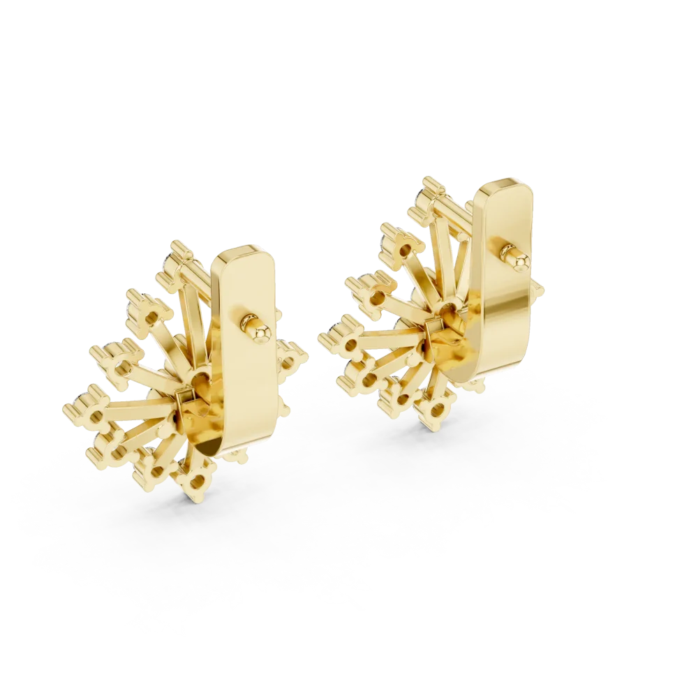 Luminary Round Brilliant Starburst Pavé Stud Earrings - Image 4