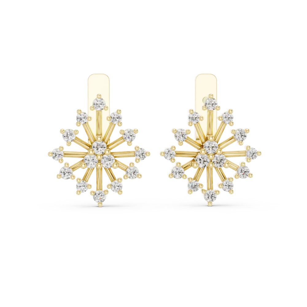 Luminary Round Brilliant Starburst Pavé Stud Earrings - Image 2