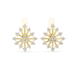 Luminary Round Brilliant Starburst Pavé Stud Earrings - Image 2