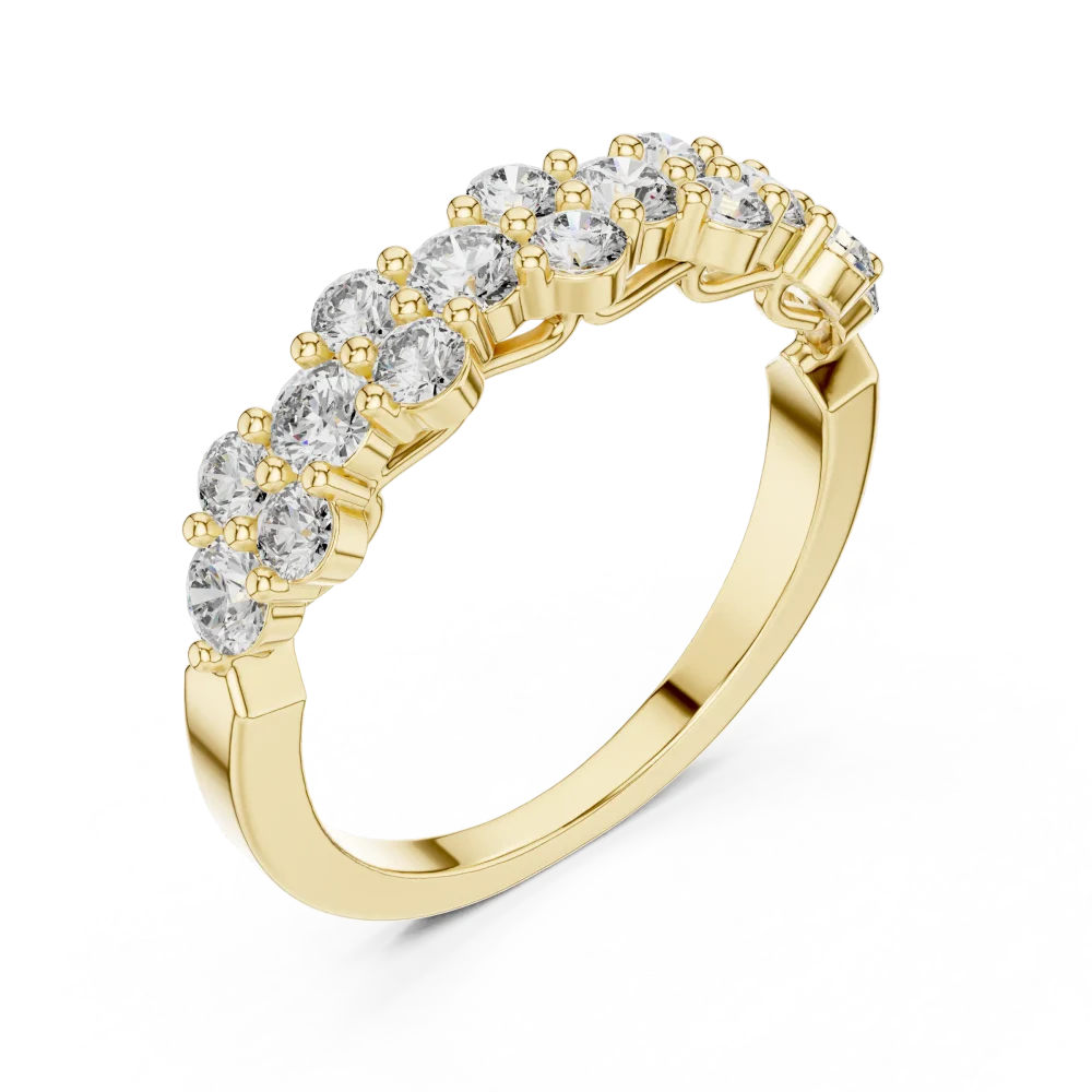 Elevate your style with this radiant multi-stone band, featuring brilliant DIAMEUR diamonds. Experience modern luxury—shop this timeless design today.