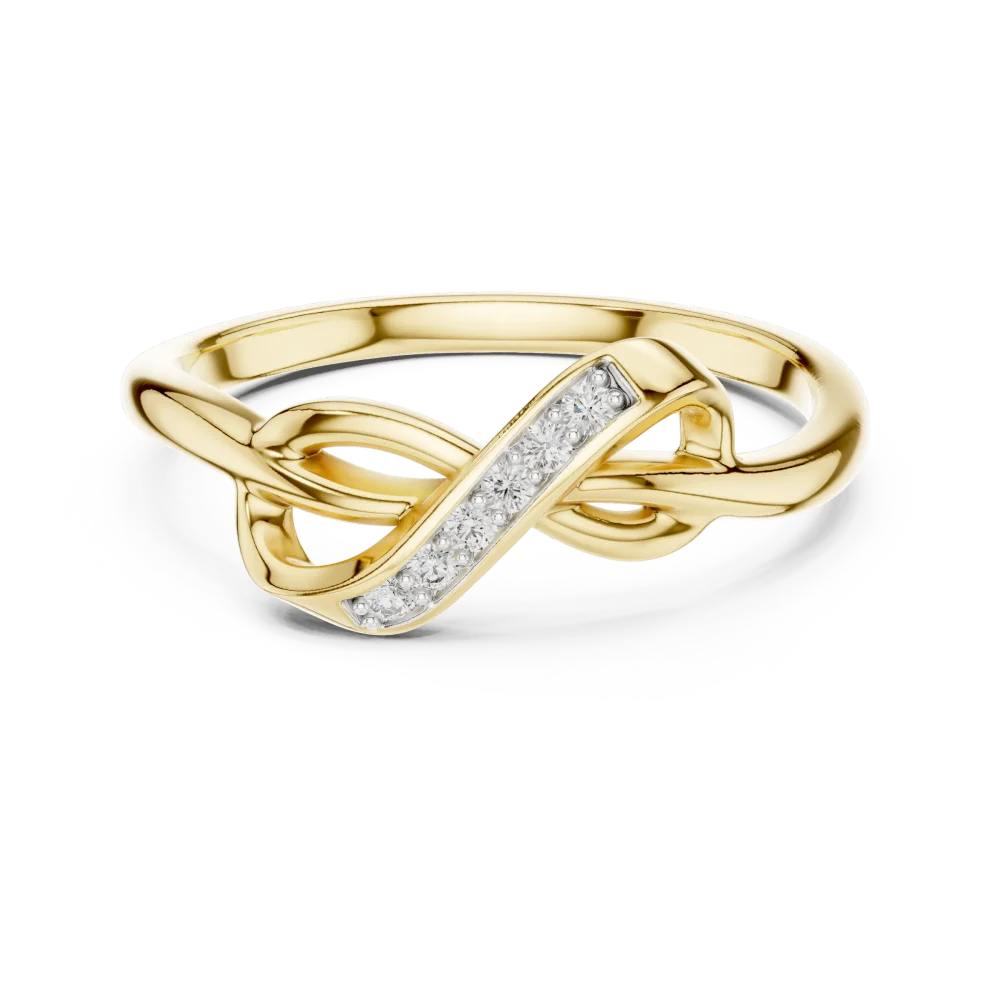 Infinite Silhouette Pavé-Set Round Cut Casual Ring - Image 2