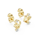 Fluidity Round Brilliant Architectural Sculpted Stud Earrings