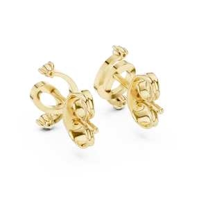 Fluidity Round Brilliant Architectural Sculpted Stud Earrings - Image 4
