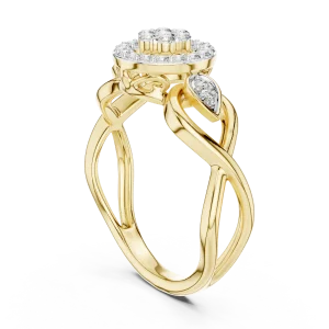 Luminary Round Pavé-Set Architectural Halo Ring - Image 3