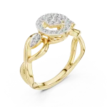 Luminary Round Pavé-Set Architectural Halo Ring
