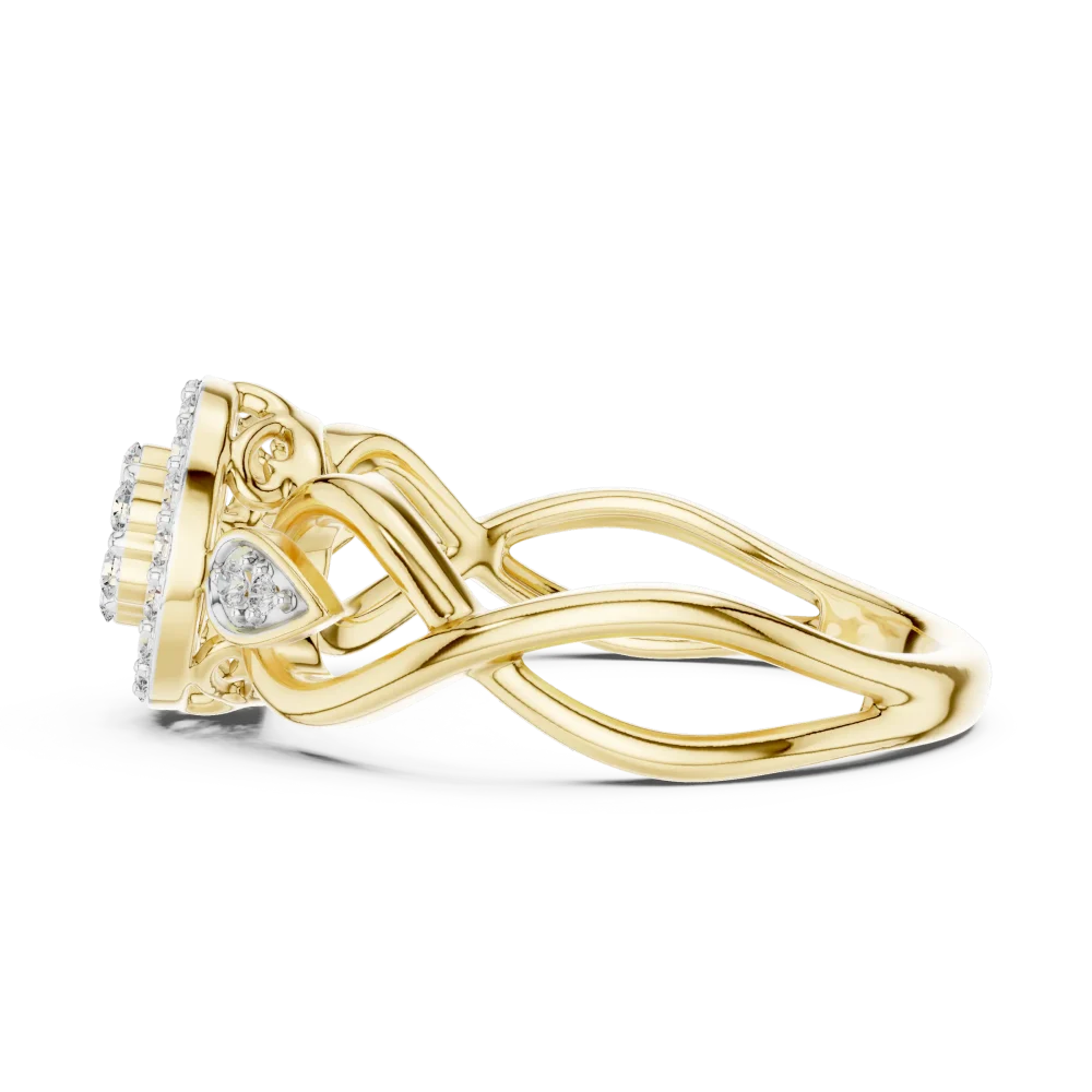 Luminary Round Pavé-Set Architectural Halo Ring - Image 4