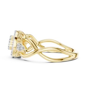 Luminary Round Pavé-Set Architectural Halo Ring - Image 4