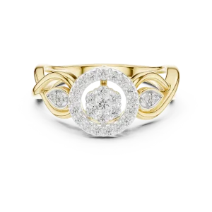 Luminary Round Pavé-Set Architectural Halo Ring - Image 2