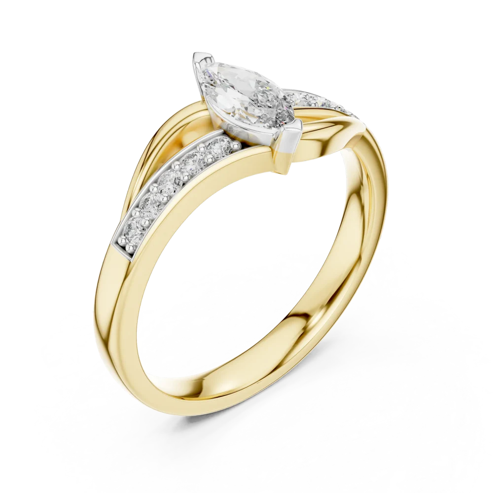 Elevate your style with this radiant marquise-cut solitaire ring, featuring brilliant pavé-set stones for unmatched sparkle. Shop this modern classic now.