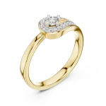 Luminary Round Brilliant Pavé-Set Solitaire Ring